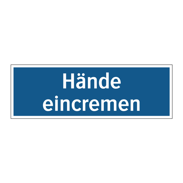 Hände eincremen