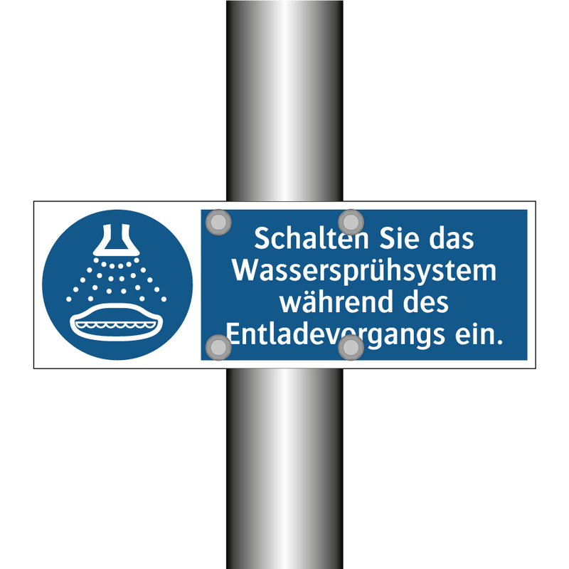 Schalten Sie das Wassersprühsystem während des Entladevorgangs ein.