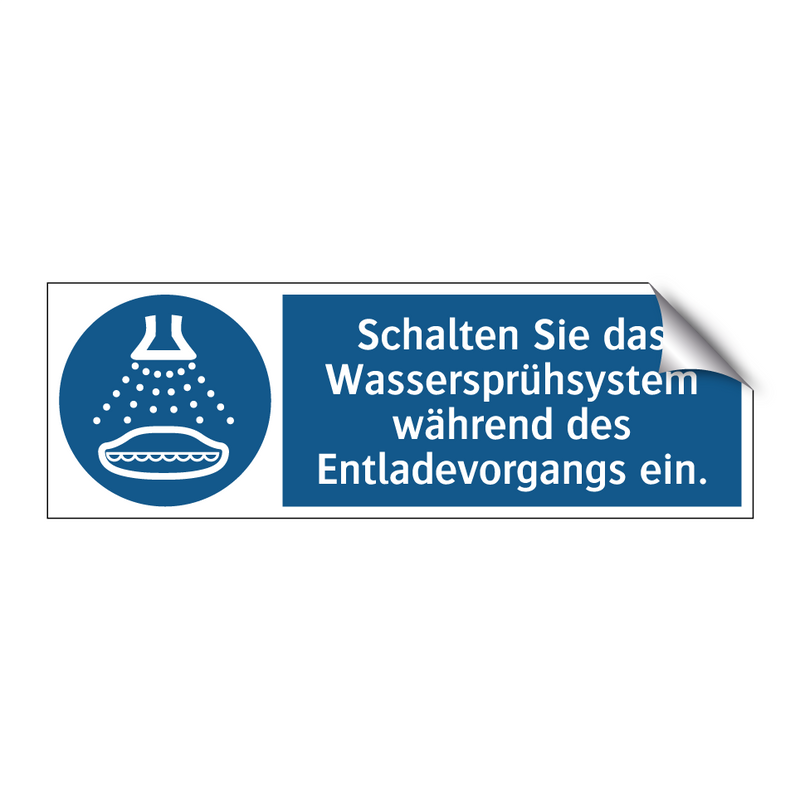 Schalten Sie das Wassersprühsystem während des Entladevorgangs ein.