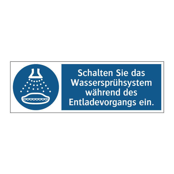 Schalten Sie das Wassersprühsystem während des Entladevorgangs ein.