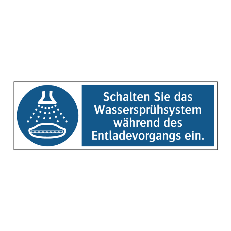 Schalten Sie das Wassersprühsystem während des Entladevorgangs ein.