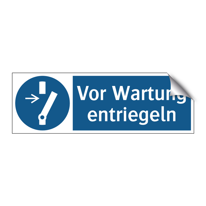 Vor Wartung entriegeln