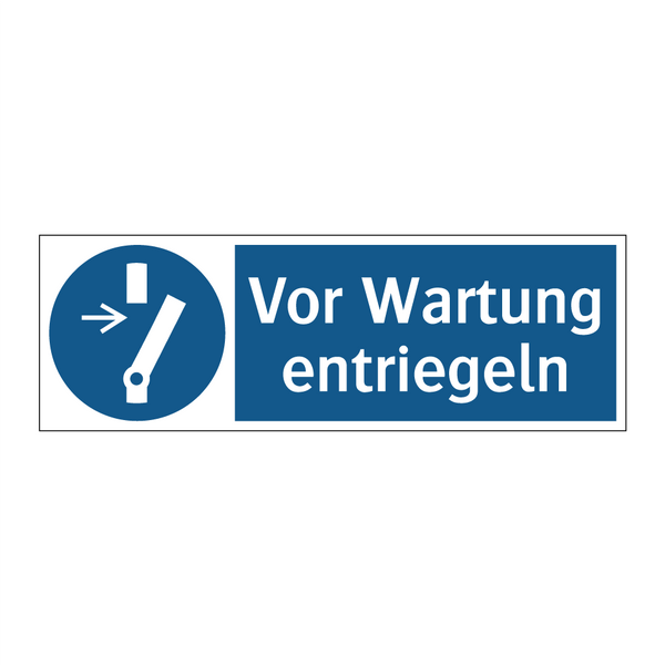 Vor Wartung entriegeln
