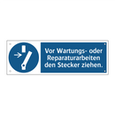 Vor Wartungs- oder Reparaturarbeiten den Stecker ziehen.
