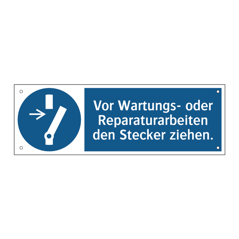 Vor Wartungs- oder Reparaturarbeiten den Stecker ziehen.