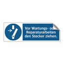 Vor Wartungs- oder Reparaturarbeiten den Stecker ziehen.