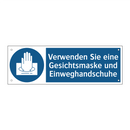 Verwenden Sie eine Gesichtsmaske und Einweghandschuhe