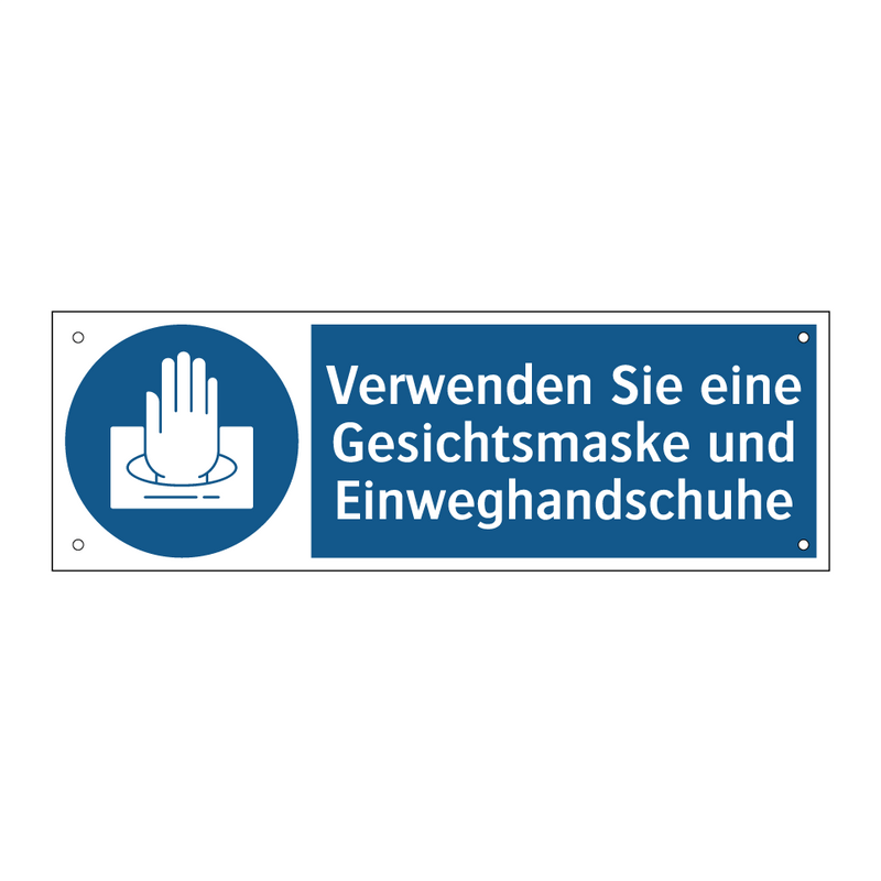 Verwenden Sie eine Gesichtsmaske und Einweghandschuhe