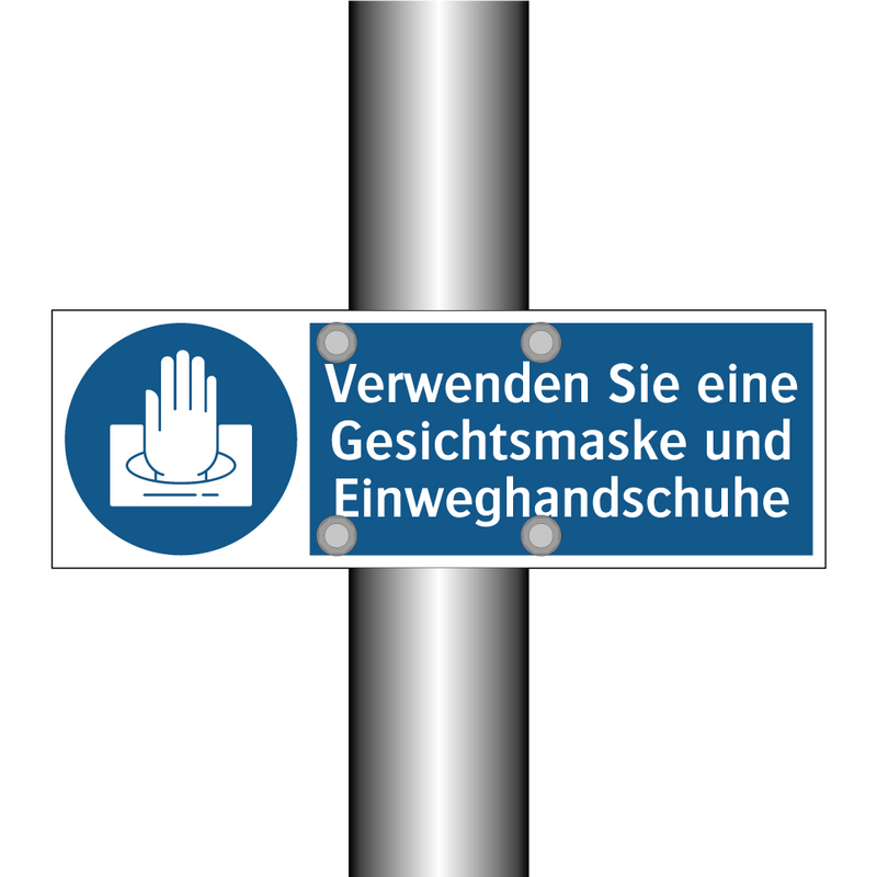 Verwenden Sie eine Gesichtsmaske und Einweghandschuhe