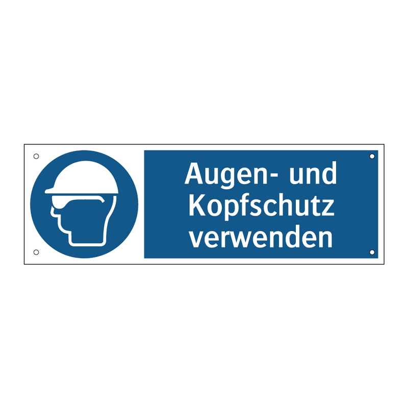 Augen- und Kopfschutz verwenden