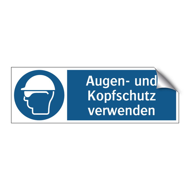 Augen- und Kopfschutz verwenden