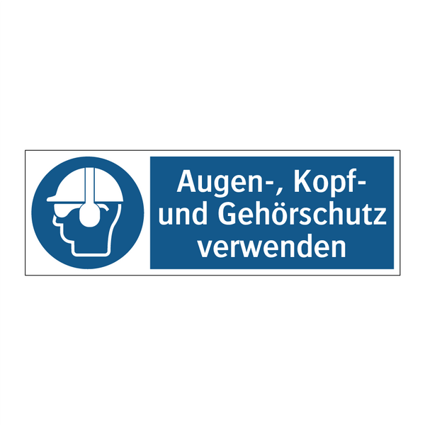 Augen-, Kopf- und Gehörschutz verwenden