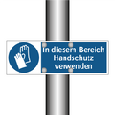 In diesem Bereich Handschutz verwenden