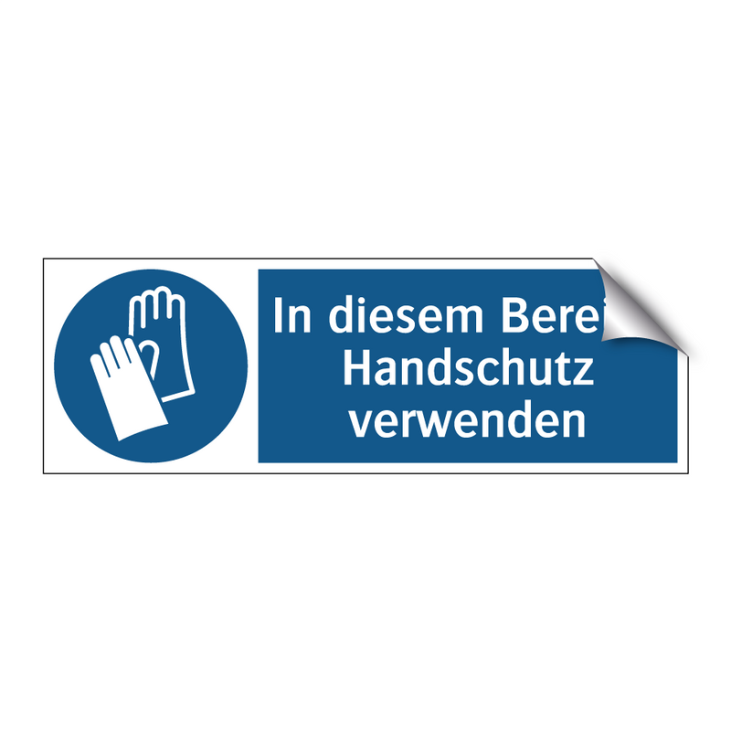 In diesem Bereich Handschutz verwenden