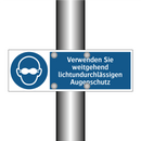 Verwenden Sie weitgehend lichtundurchlässigen Augenschutz