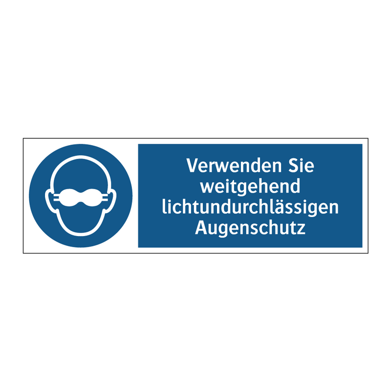 Verwenden Sie weitgehend lichtundurchlässigen Augenschutz