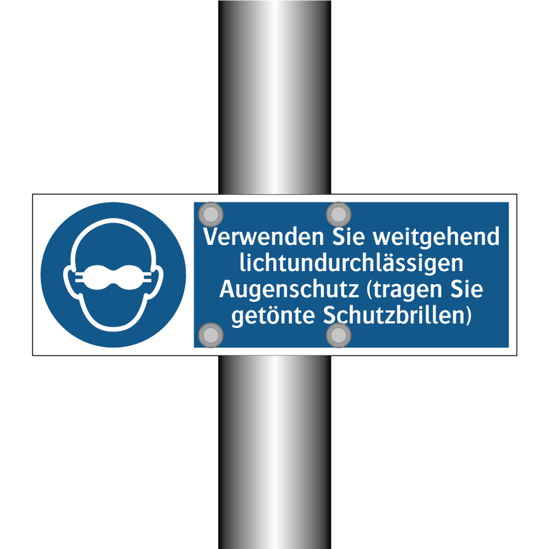Verwenden Sie weitgehend lichtundurchlässigen Augenschutz (tragen Sie getönte Schutzbrillen)