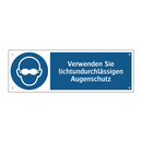 Verwenden Sie lichtundurchlässigen Augenschutz