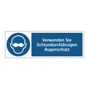 Verwenden Sie lichtundurchlässigen Augenschutz