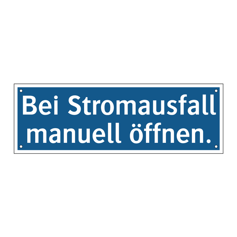 Bei Stromausfall manuell öffnen.