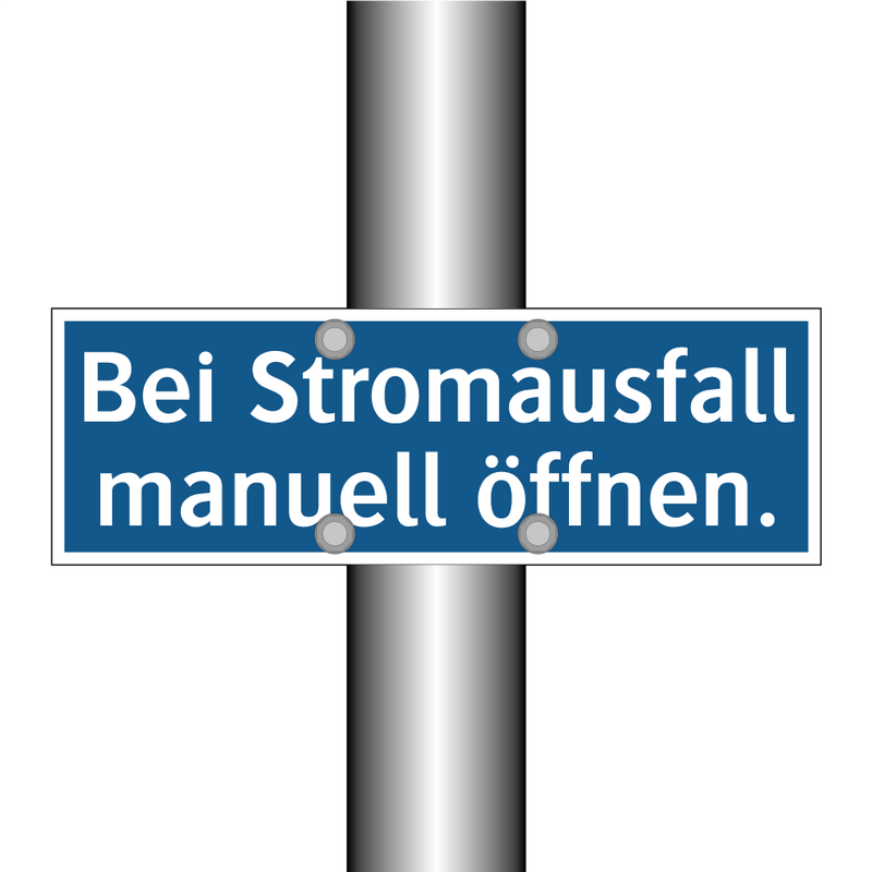 Bei Stromausfall manuell öffnen.