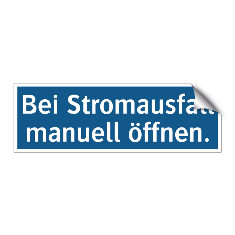 Bei Stromausfall manuell öffnen.