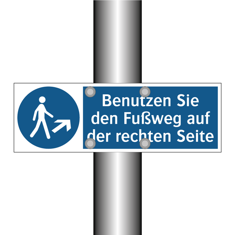 Benutzen Sie den Fußweg auf der rechten Seite