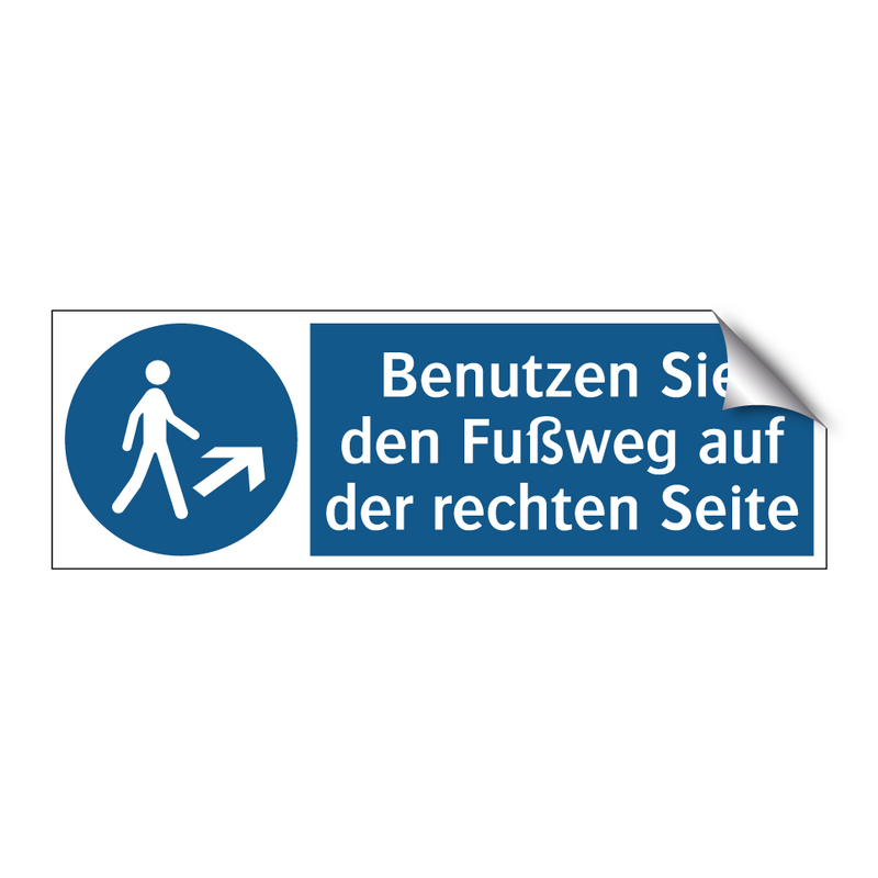 Benutzen Sie den Fußweg auf der rechten Seite