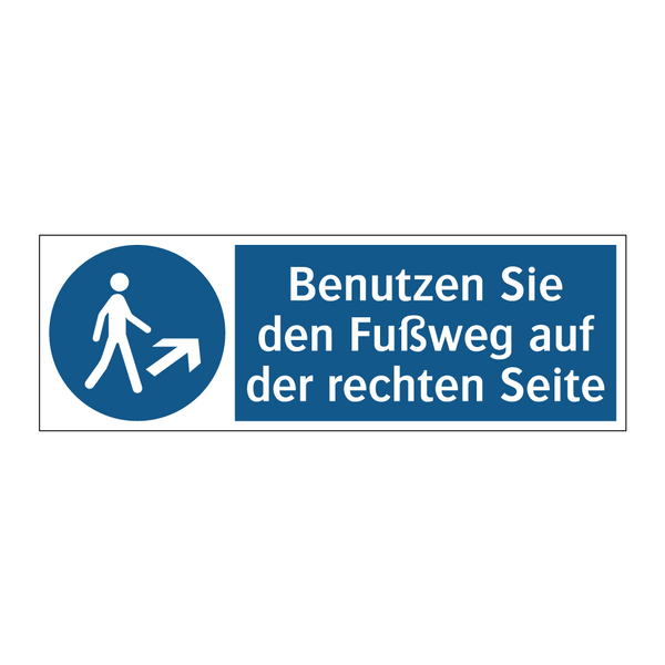 Benutzen Sie den Fußweg auf der rechten Seite