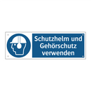 Schutzhelm und Gehörschutz verwenden