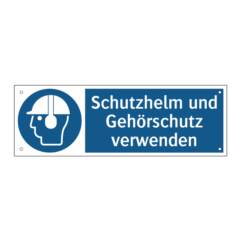 Schutzhelm und Gehörschutz verwenden