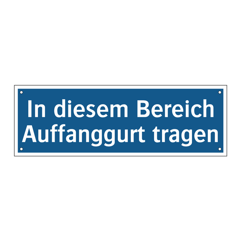 In diesem Bereich Auffanggurt tragen