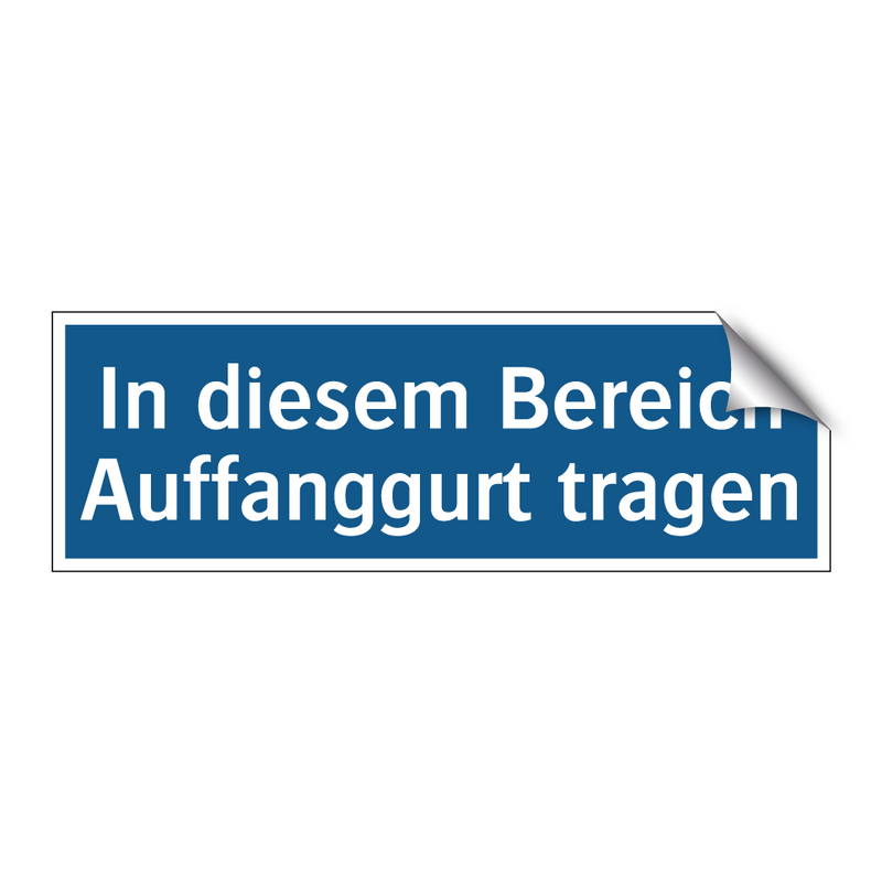 In diesem Bereich Auffanggurt tragen