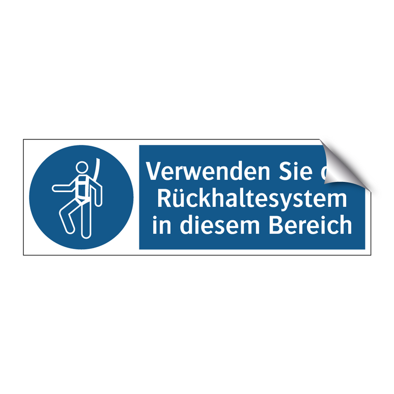 Verwenden Sie das Rückhaltesystem in diesem Bereich