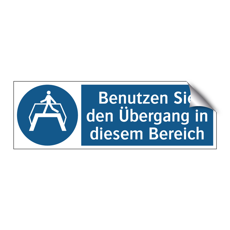 Benutzen Sie den Übergang in diesem Bereich