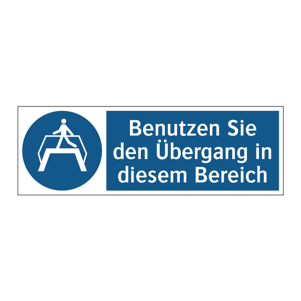 Benutzen Sie den Übergang in diesem Bereich