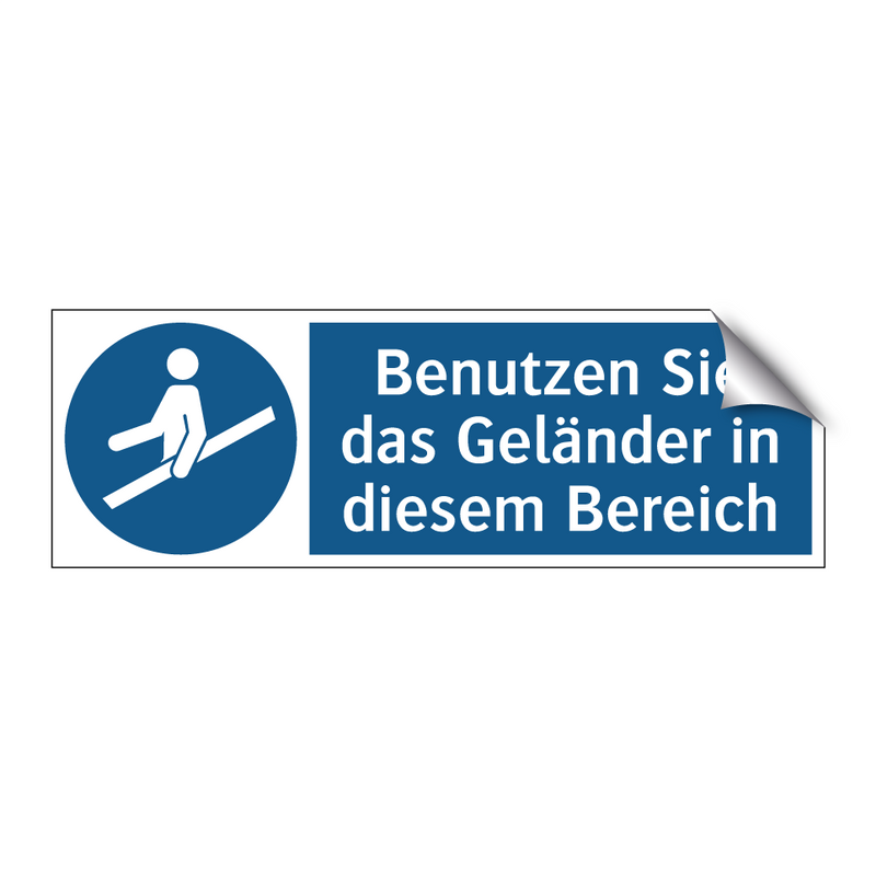 Benutzen Sie das Geländer in diesem Bereich