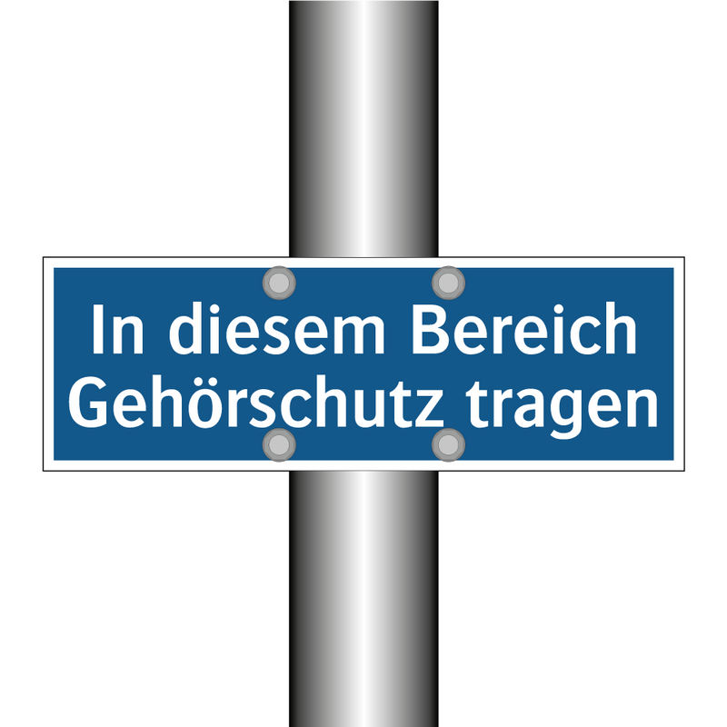 In diesem Bereich Gehörschutz tragen