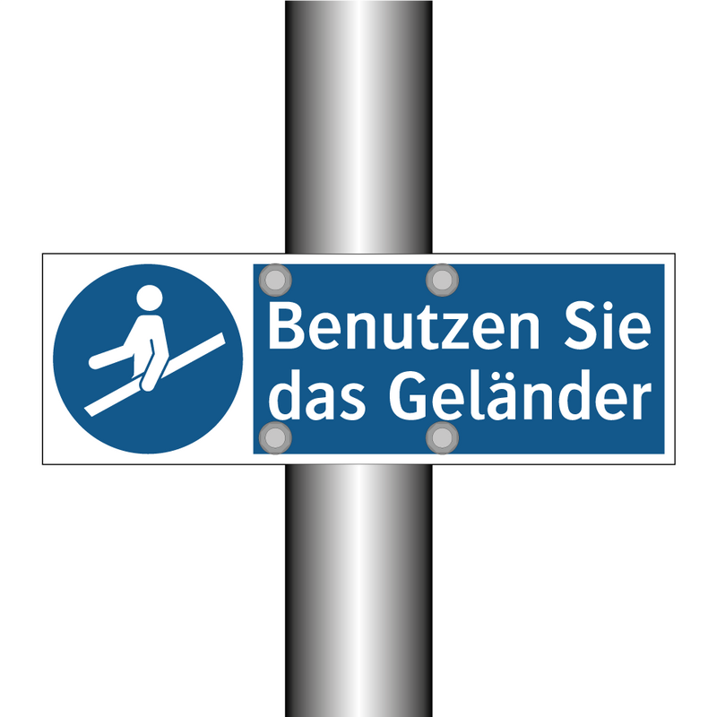 Benutzen Sie das Geländer
