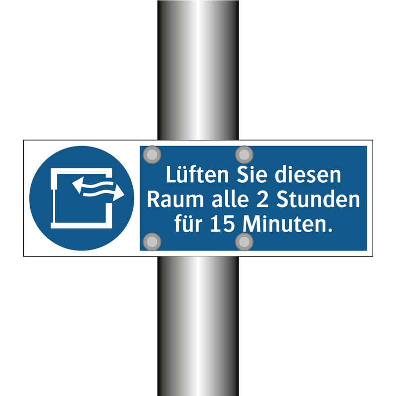 Lüften Sie diesen Raum alle 2 Stunden für 15 Minuten.