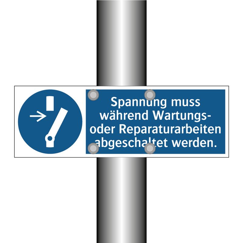 Spannung muss während Wartungs- oder Reparaturarbeiten abgeschaltet werden.