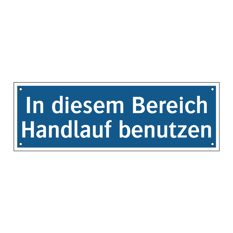 In diesem Bereich Handlauf benutzen