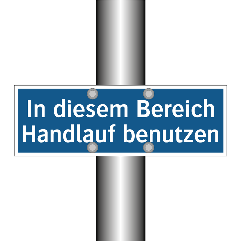 In diesem Bereich Handlauf benutzen