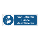 Vor Betreten Hände desinfizieren