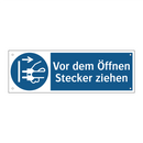 Vor dem Öffnen Stecker ziehen