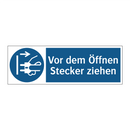 Vor dem Öffnen Stecker ziehen