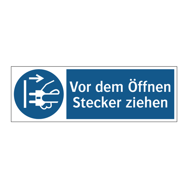 Vor dem Öffnen Stecker ziehen