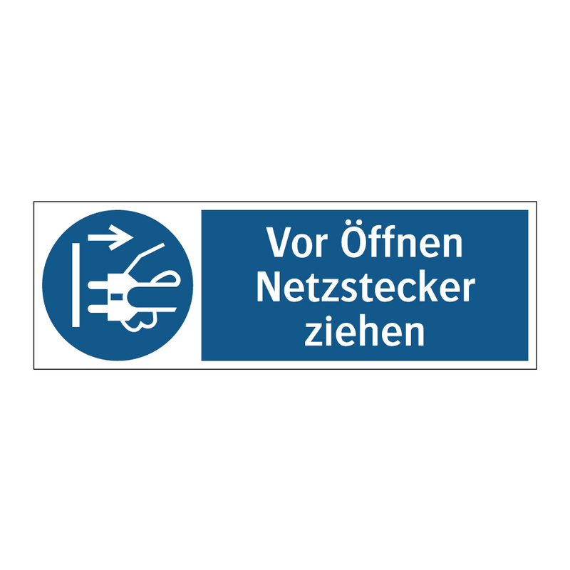 Vor Öffnen Netzstecker ziehen