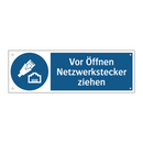 Vor Öffnen Netzwerkstecker ziehen