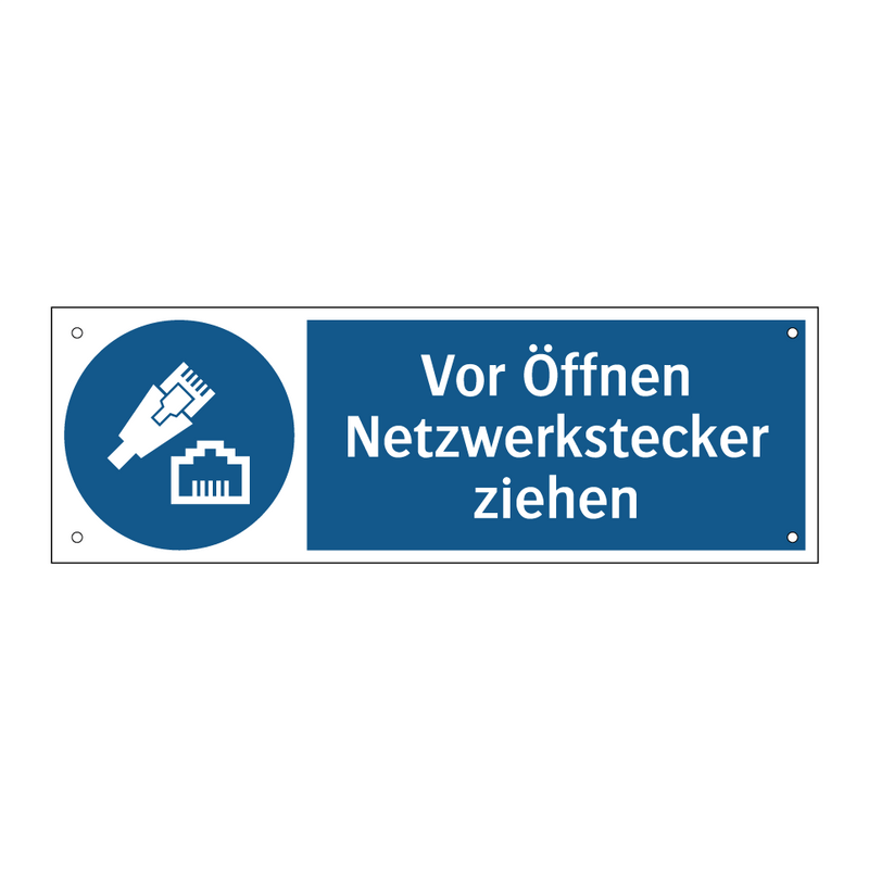 Vor Öffnen Netzwerkstecker ziehen
